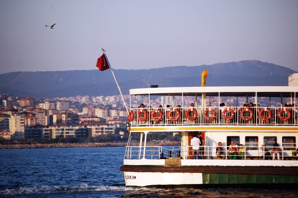 Ferry on Bosphorous Strait in Istanbul