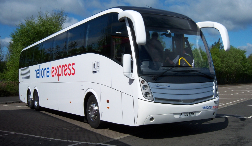 National Express Coach in Car Park