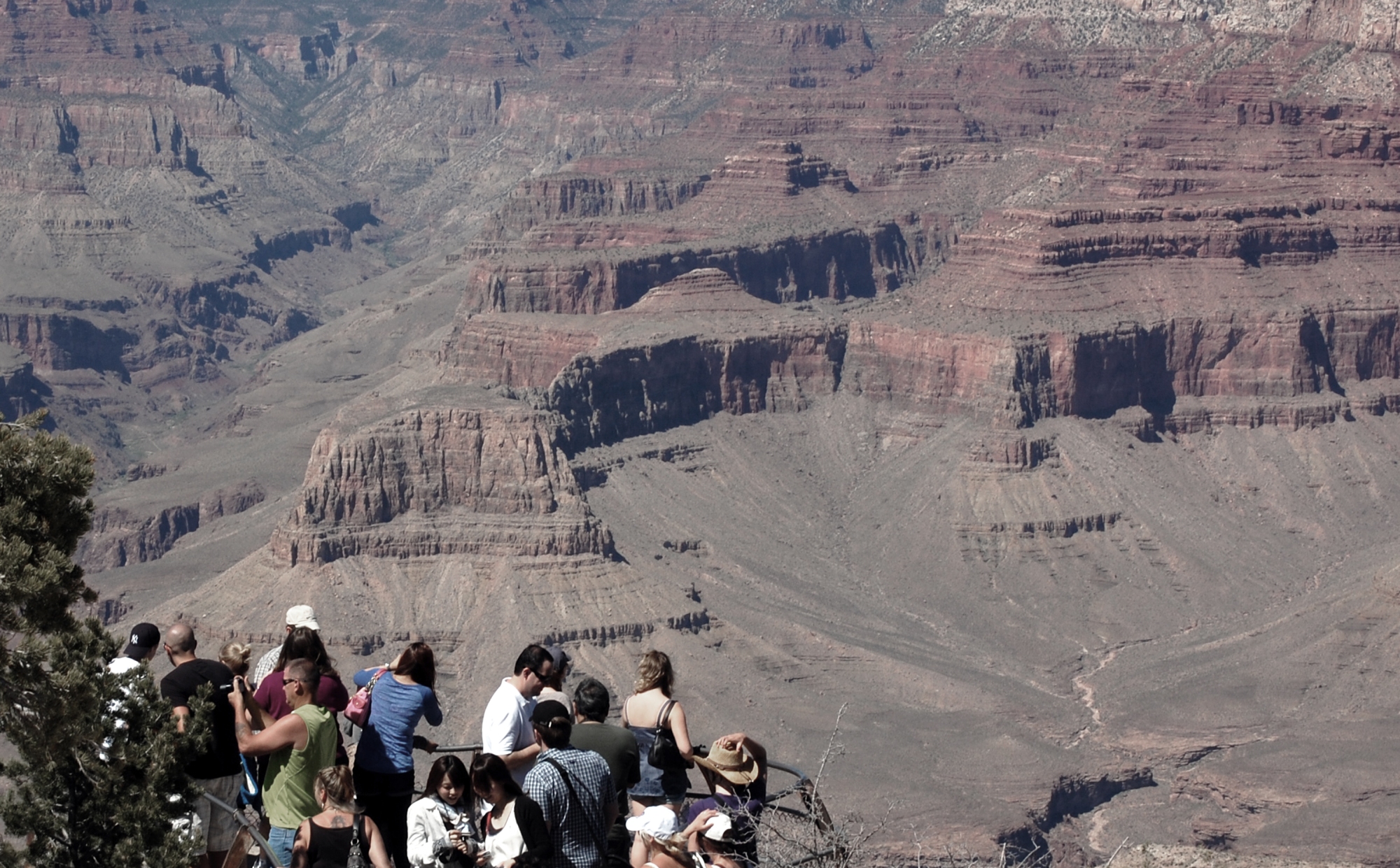 Tourists at Grand Canyon South Rim Lookout