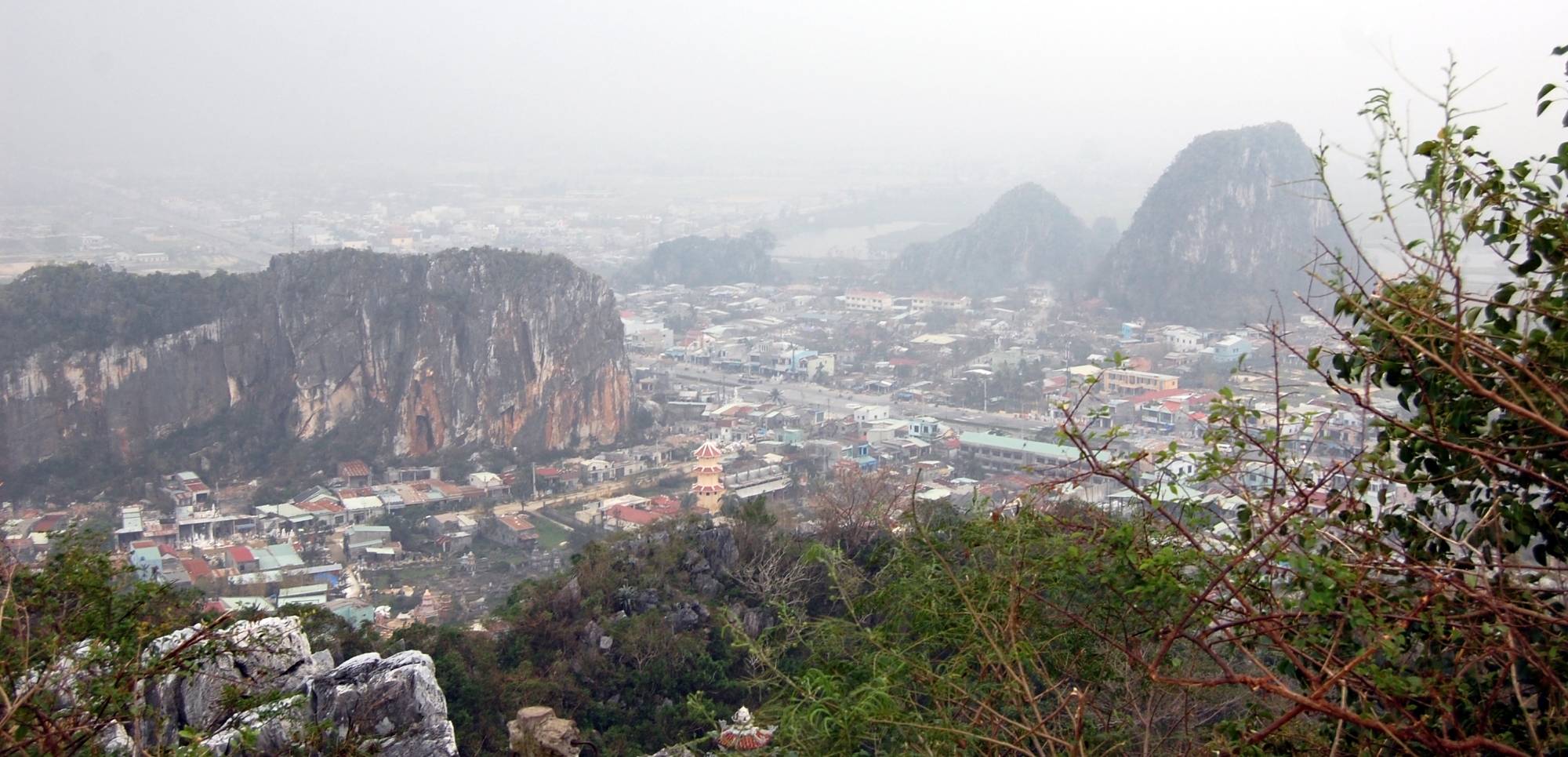 View from the top of Marble Mountains in Vietnam.