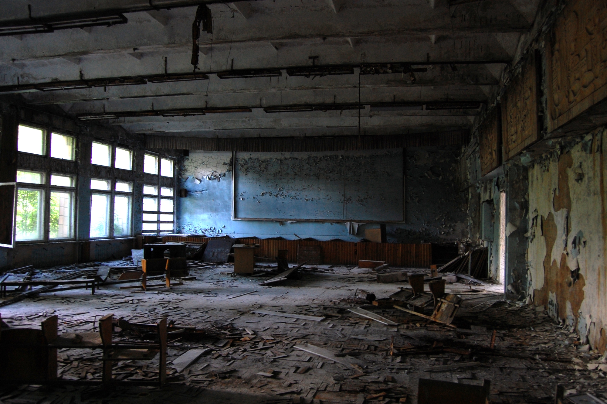 An abandoned school you'll see when visiting Chernobyl.